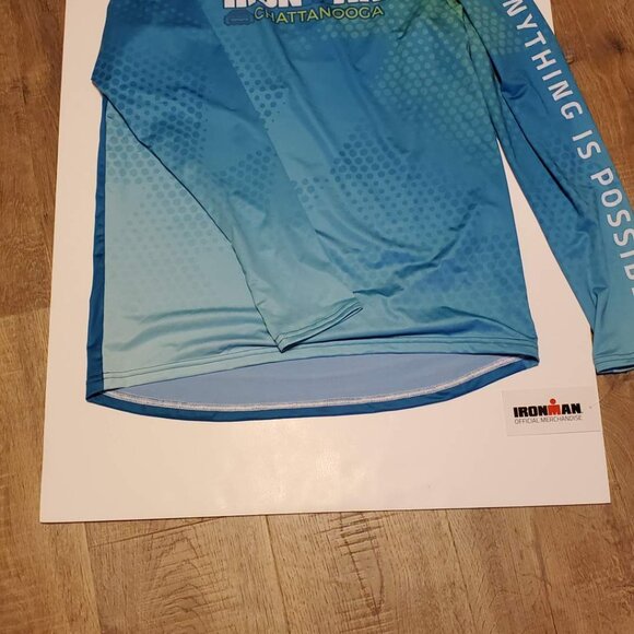 Ironman Official Aqua Blue Long Sleeve Running Shirt - Size Medium - NWT - Picture 5 of 8
